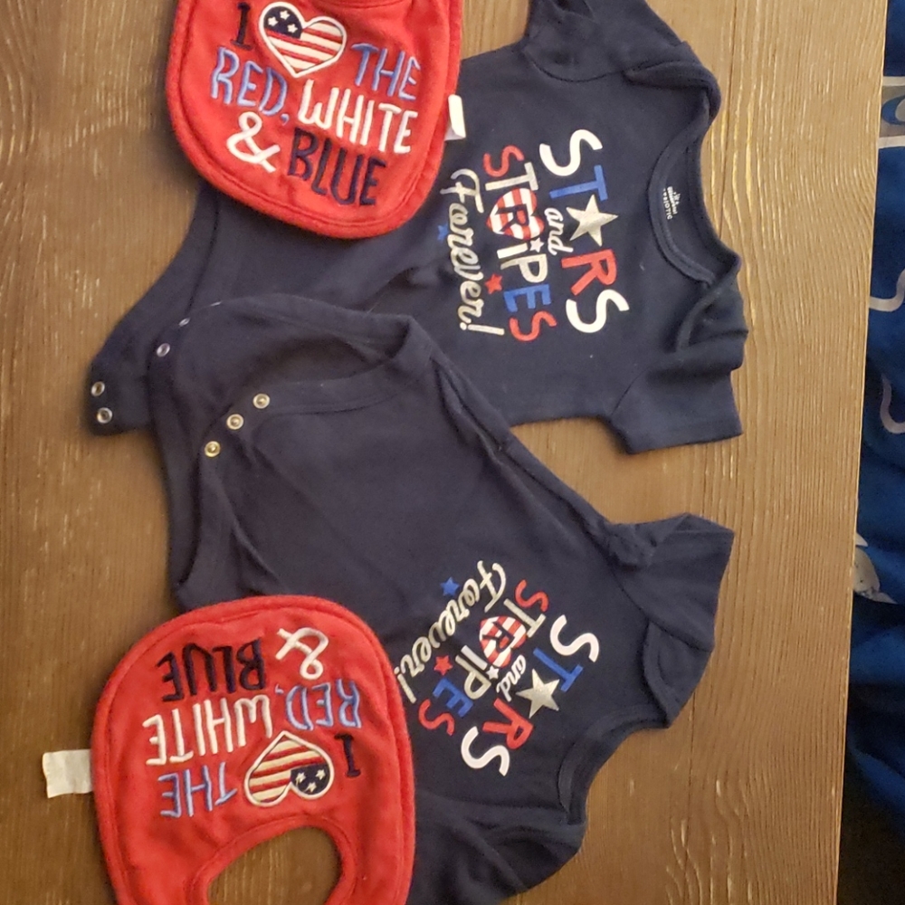 Independence day onesies and bibs
